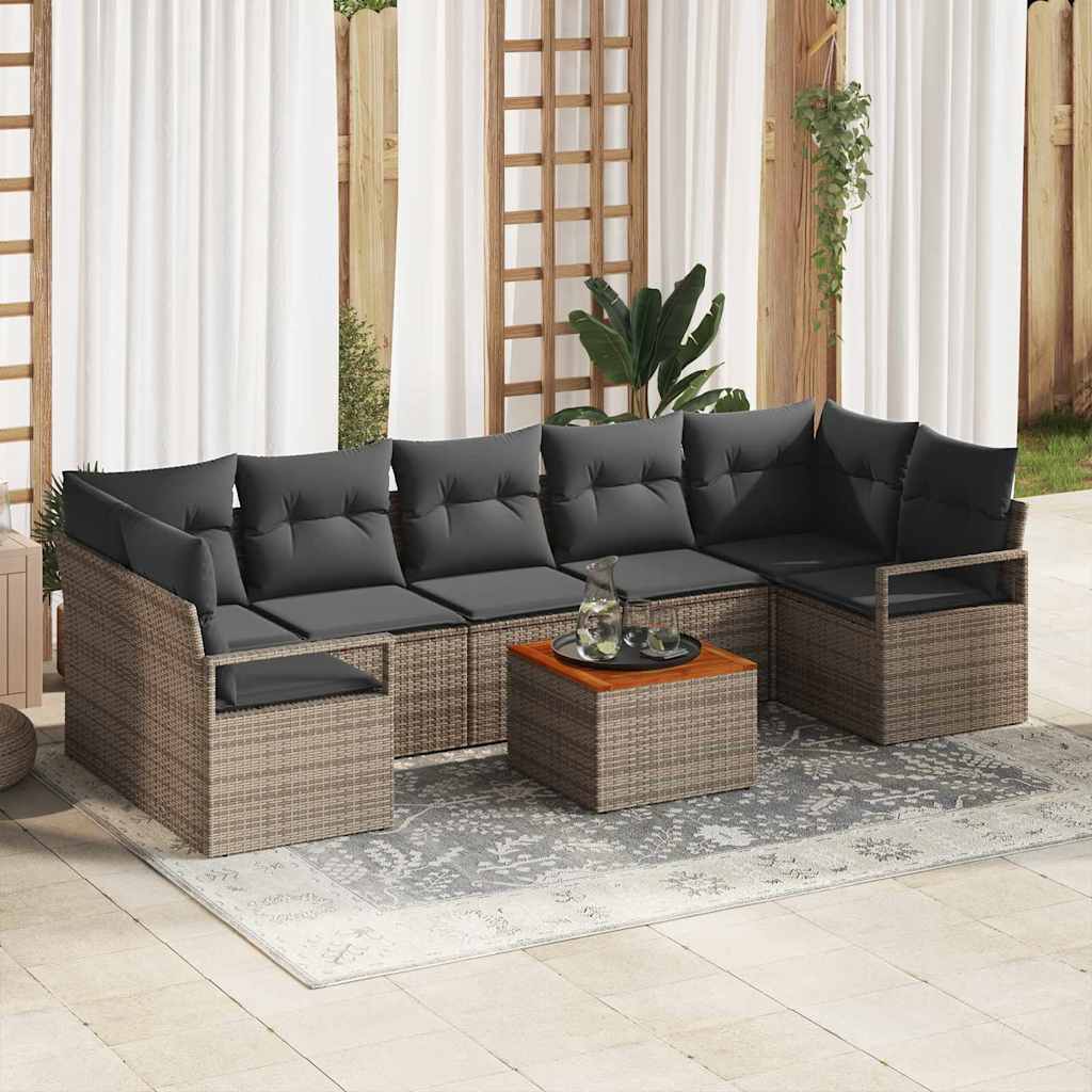 Tuinbankenset met opslag 8 pcs Grijs poly rattan is nu te koop bij PeponiXL, paradijselijk wonen!