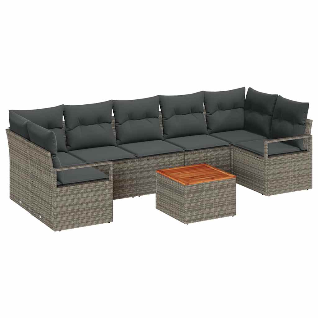 Tuinbankenset met opslag 8 pcs Grijs poly rattan is nu te koop bij PeponiXL, paradijselijk wonen!