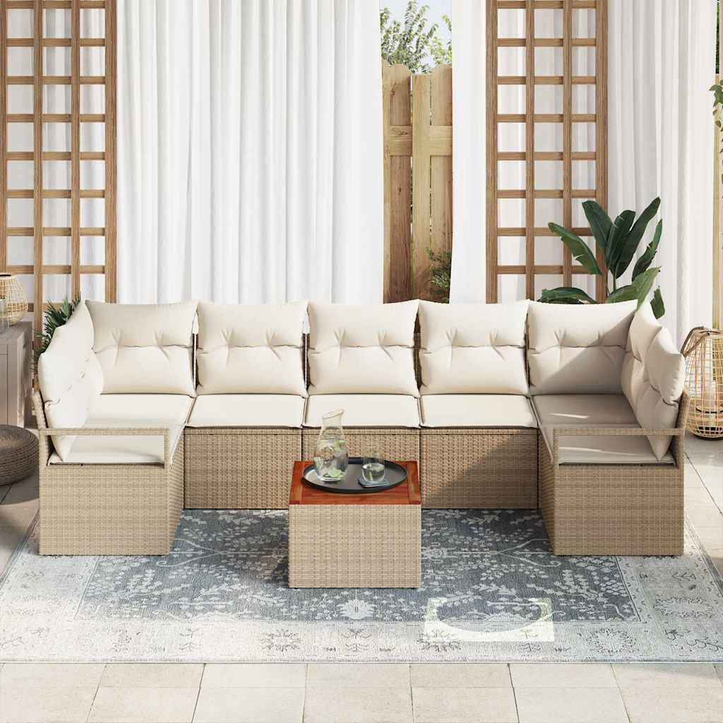 Tuinbankenset met opslag 8 pcs Beige en Crème poly rattan is nu te koop bij PeponiXL, paradijselijk wonen!