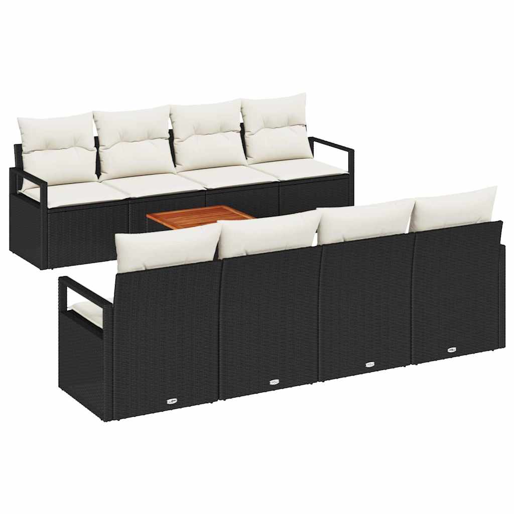 Tuinbankenset met opslag 9 pcs Zwart en Crème poly rattan is nu te koop bij PeponiXL, paradijselijk wonen!