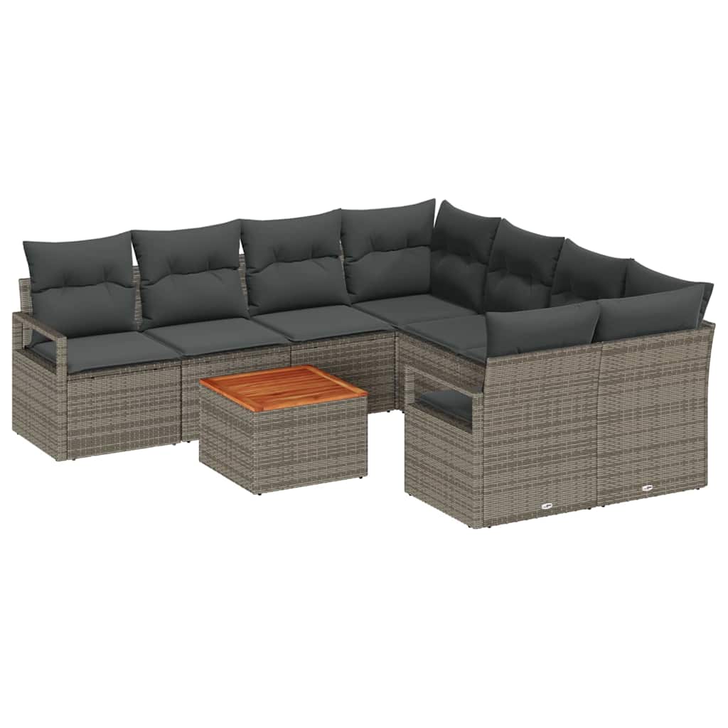 Tuinbankenset met opslag 9 pcs Grijs poly rattan is nu te koop bij PeponiXL, paradijselijk wonen!