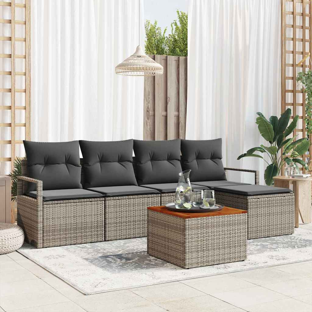 Tuinbankenset met opslag 6 pcs Grijs poly rattan is nu te koop bij PeponiXL, paradijselijk wonen!