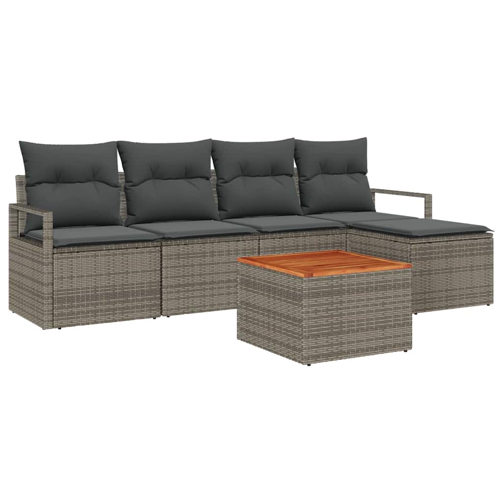 Tuinbankenset met opslag 6 pcs Grijs poly rattan is nu te koop bij PeponiXL, paradijselijk wonen!