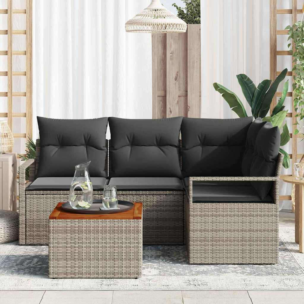Tuinbankenset met opslag 5 pcs Grijs poly rattan is nu te koop bij PeponiXL, paradijselijk wonen!