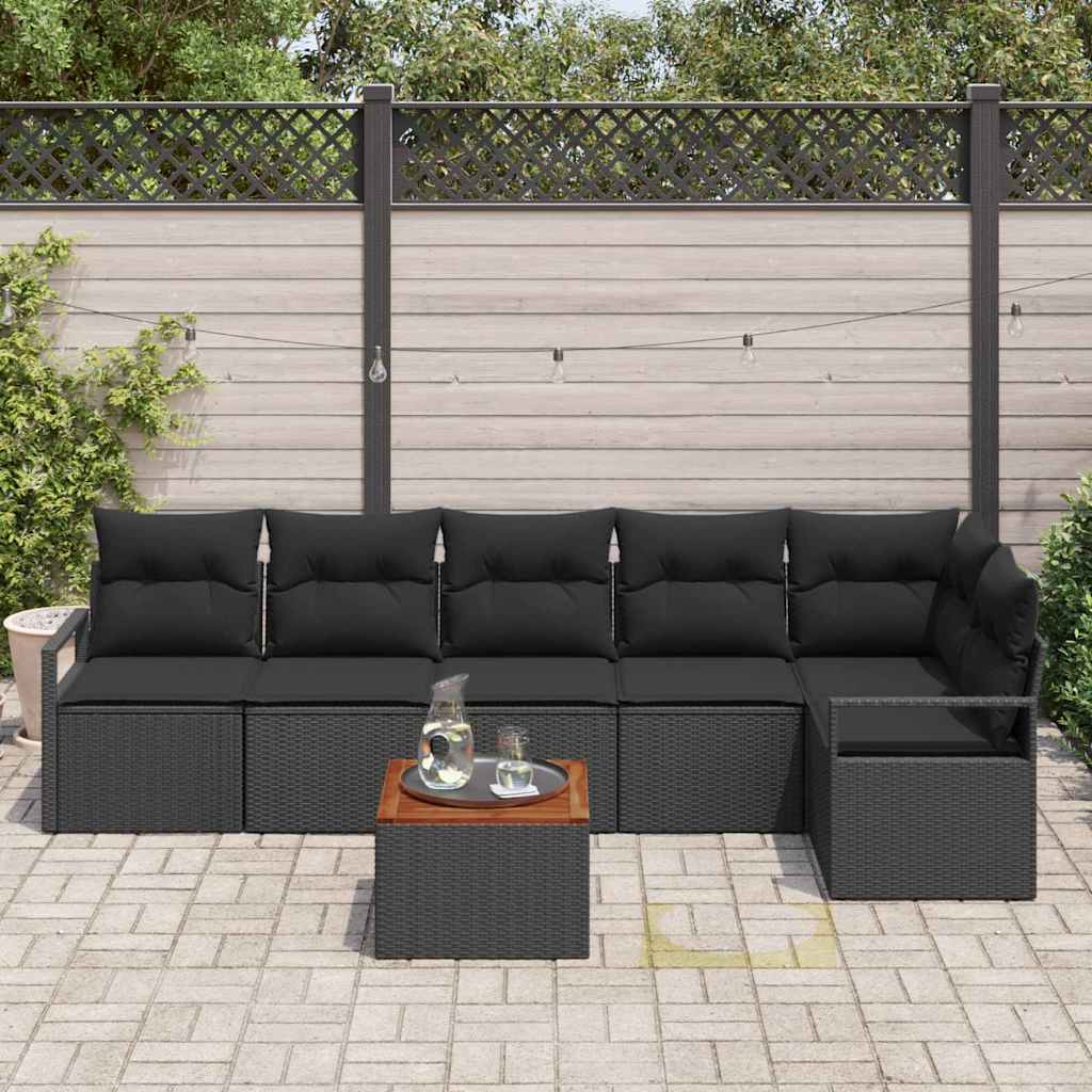 Tuinbankenset met opslag 7 pcs Zwart poly rattan is nu te koop bij PeponiXL, paradijselijk wonen!