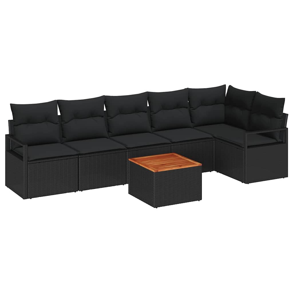 Tuinbankenset met opslag 7 pcs Zwart poly rattan is nu te koop bij PeponiXL, paradijselijk wonen!