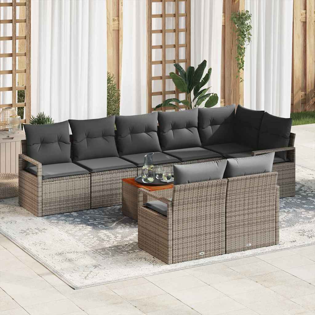 Tuinbankenset met opslag 9 pcs Grijs poly rattan is nu te koop bij PeponiXL, paradijselijk wonen!