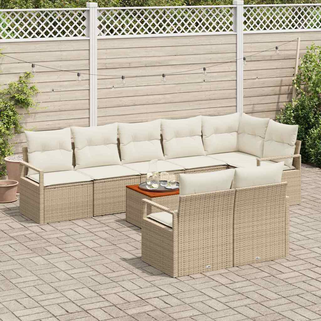 Tuinbankenset met opslag 9 pcs Beige en Crème poly rattan is nu te koop bij PeponiXL, paradijselijk wonen!