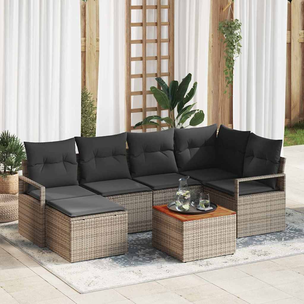 Tuinbankenset met opslag 7 pcs Grijs poly rattan is nu te koop bij PeponiXL, paradijselijk wonen!