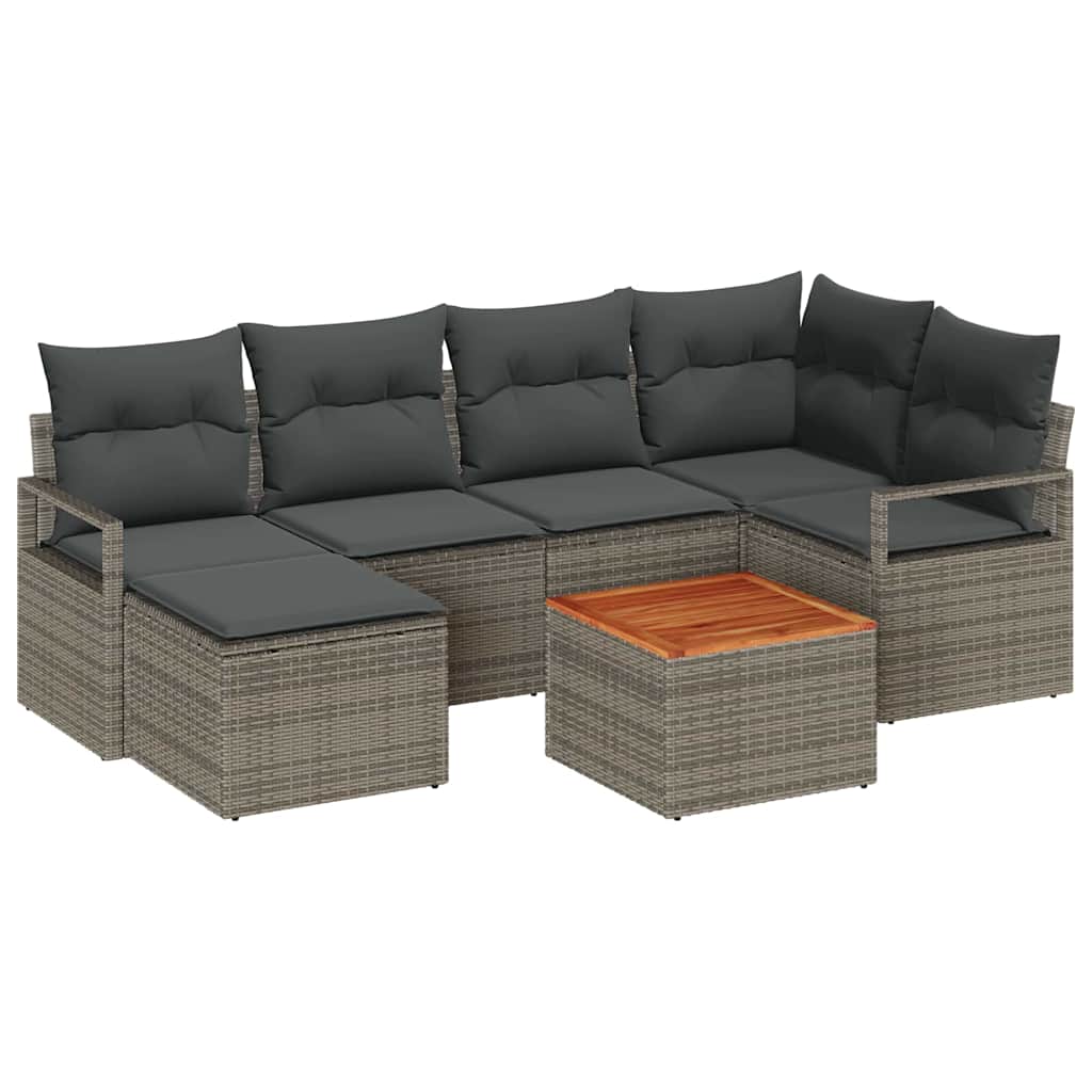 Tuinbankenset met opslag 7 pcs Grijs poly rattan is nu te koop bij PeponiXL, paradijselijk wonen!