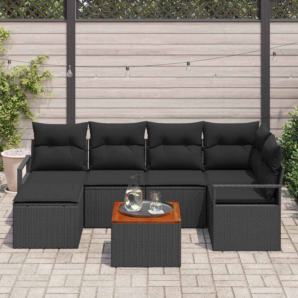 Tuinbankenset met opslag 7 pcs Zwart poly rattan is nu te koop bij PeponiXL, paradijselijk wonen!