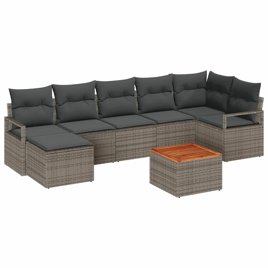 Tuinbankenset met opslag 8 pcs Grijs poly rattan is nu te koop bij PeponiXL, paradijselijk wonen!