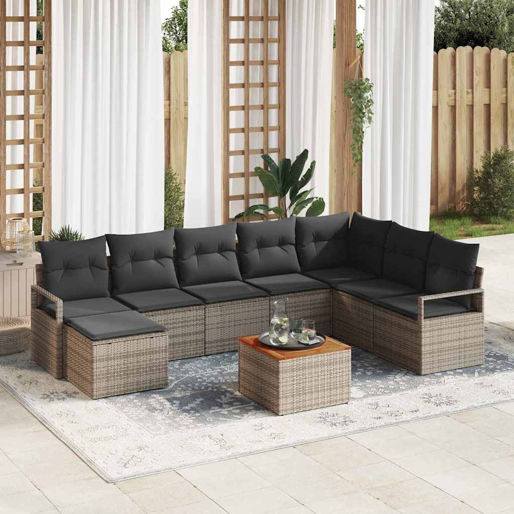Tuinbankenset met opslag 9 pcs Grijs poly rattan is nu te koop bij PeponiXL, paradijselijk wonen!