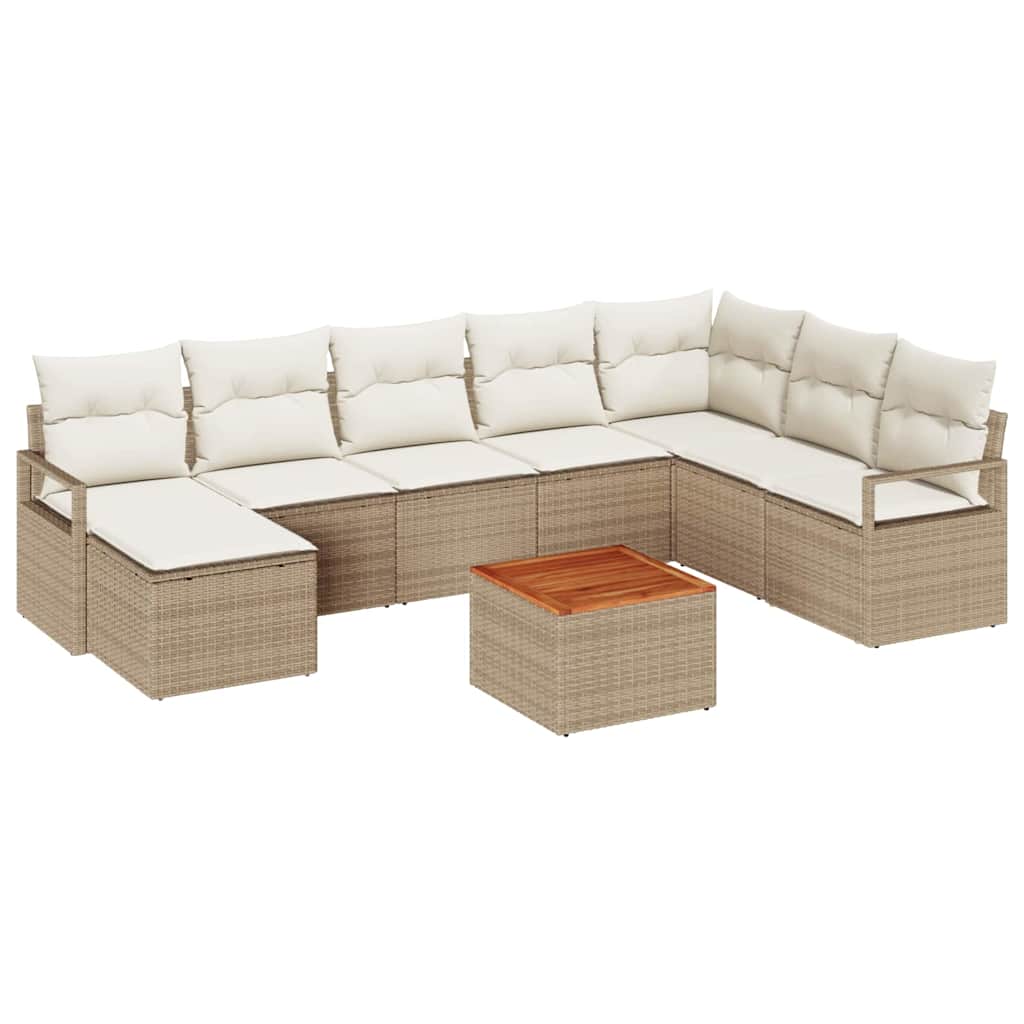 Tuinbankenset met opslag 9 pcs Beige en Crème poly rattan is nu te koop bij PeponiXL, paradijselijk wonen!