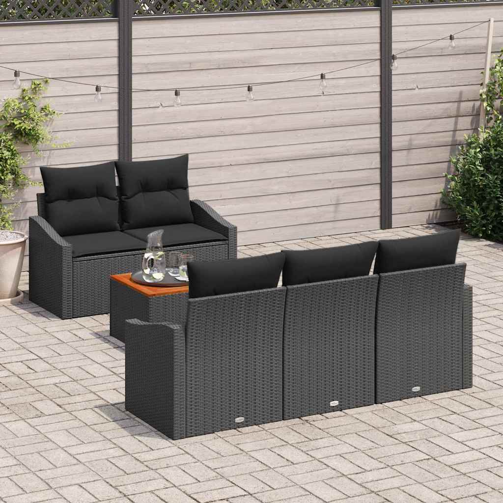 Tuinbankenset met opslag 6 pcs Zwart poly rattan is nu te koop bij PeponiXL, paradijselijk wonen!