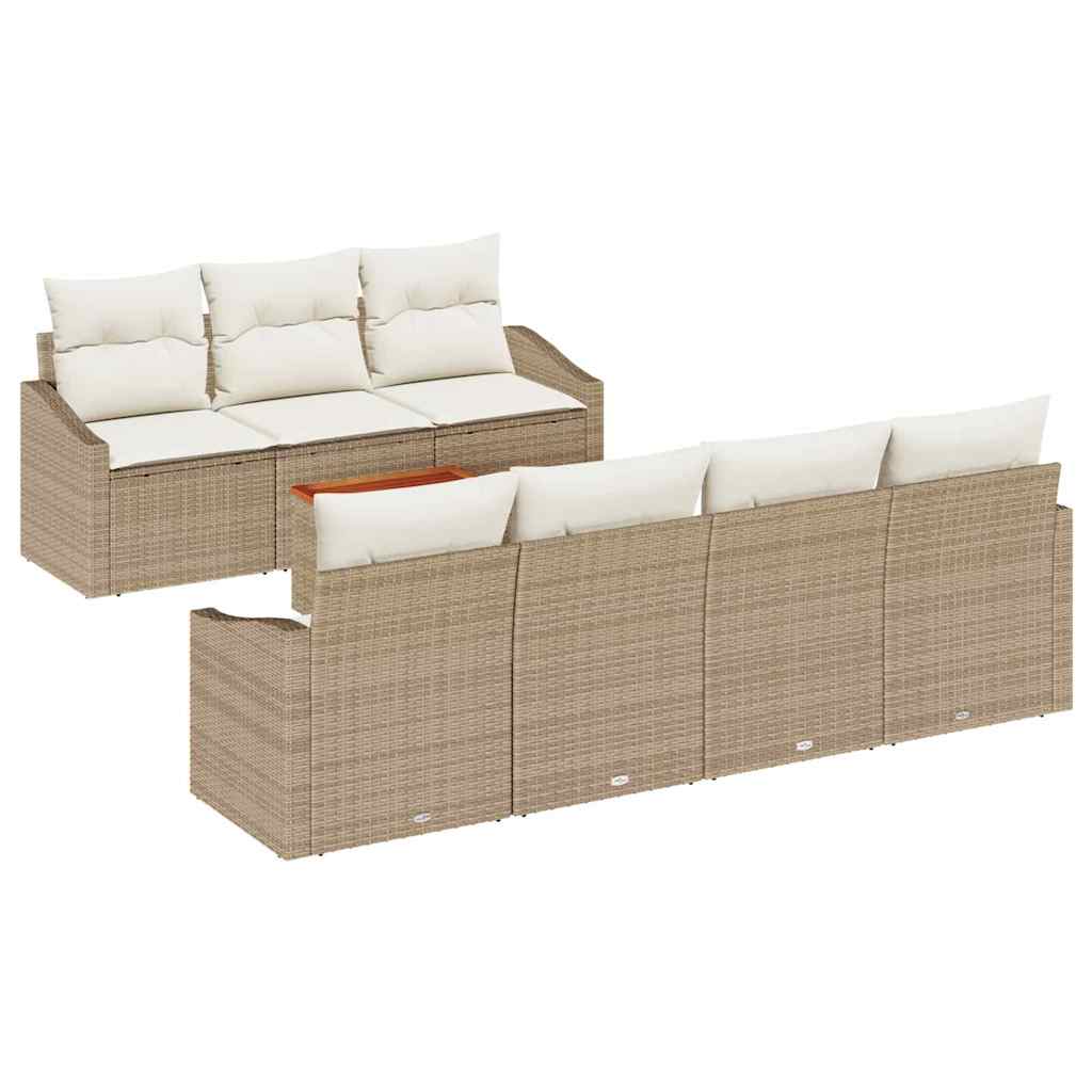 Tuinbankenset met opslag 8 pcs Beige en Crème poly rattan is nu te koop bij PeponiXL, paradijselijk wonen!