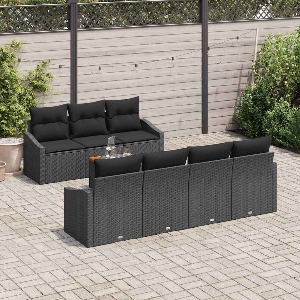 Tuinbankenset met opslag 8 pcs Zwart poly rattan is nu te koop bij PeponiXL, paradijselijk wonen!