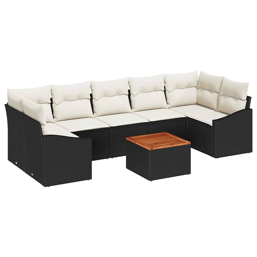Tuinbankenset met opslag 8 pcs Zwart en Crème poly rattan is nu te koop bij PeponiXL, paradijselijk wonen!