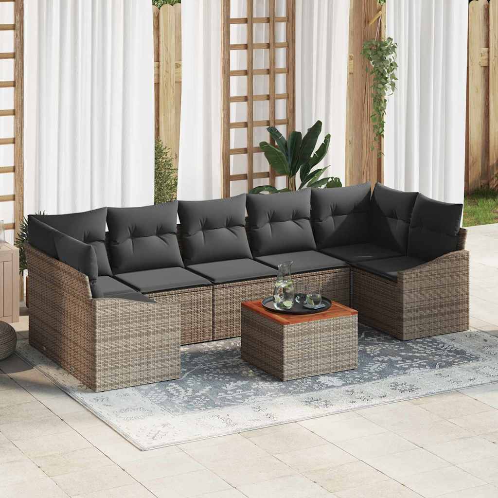 Tuinbankenset met opslag 8 pcs Grijs poly rattan is nu te koop bij PeponiXL, paradijselijk wonen!