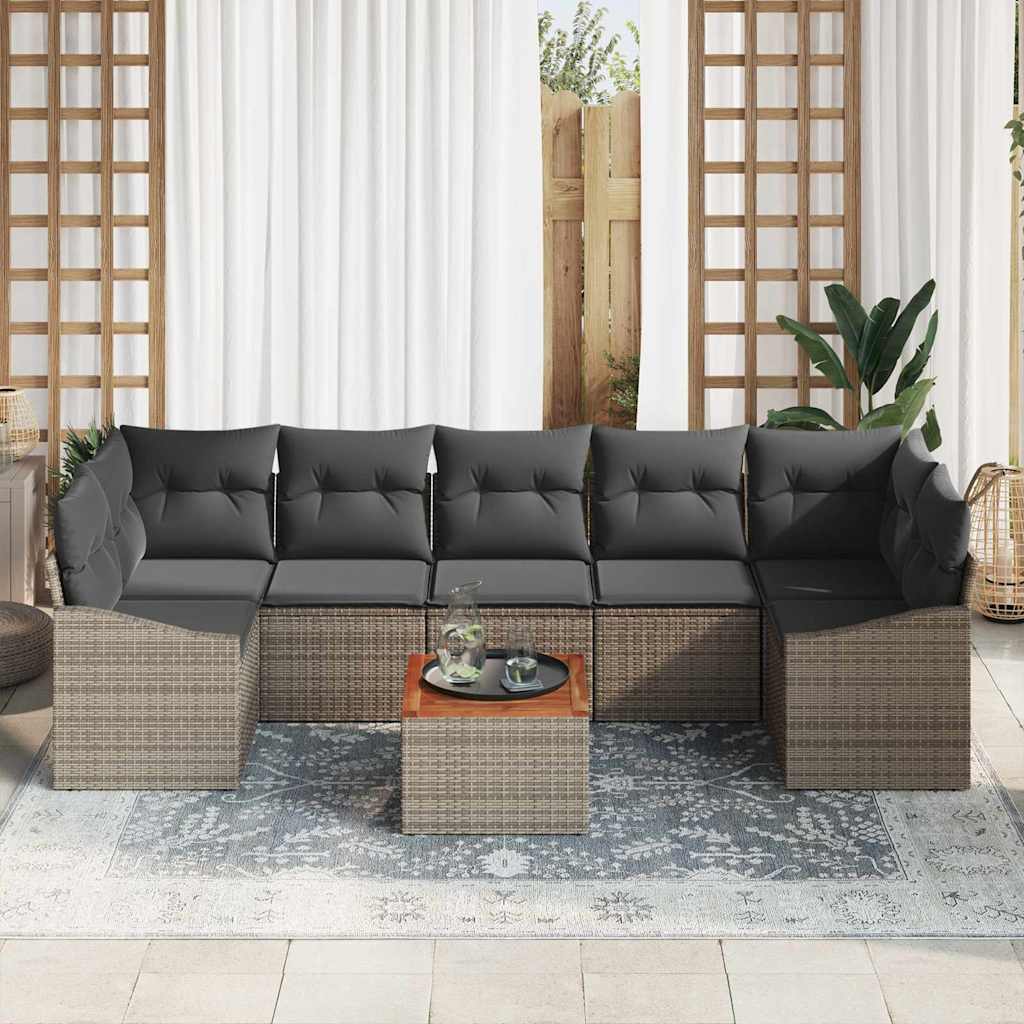 Tuinbankenset met opslag 8 pcs Grijs poly rattan is nu te koop bij PeponiXL, paradijselijk wonen!
