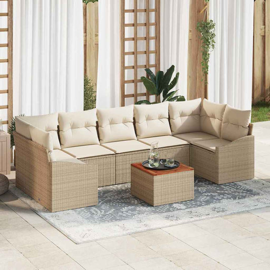 Tuinbankenset met opslag 8 pcs Beige en Crème poly rattan is nu te koop bij PeponiXL, paradijselijk wonen!