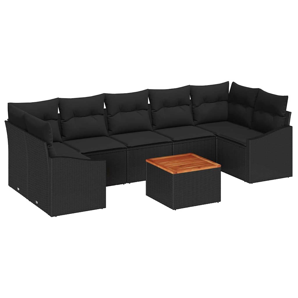 Tuinbankenset met opslag 8 pcs Zwart poly rattan is nu te koop bij PeponiXL, paradijselijk wonen!