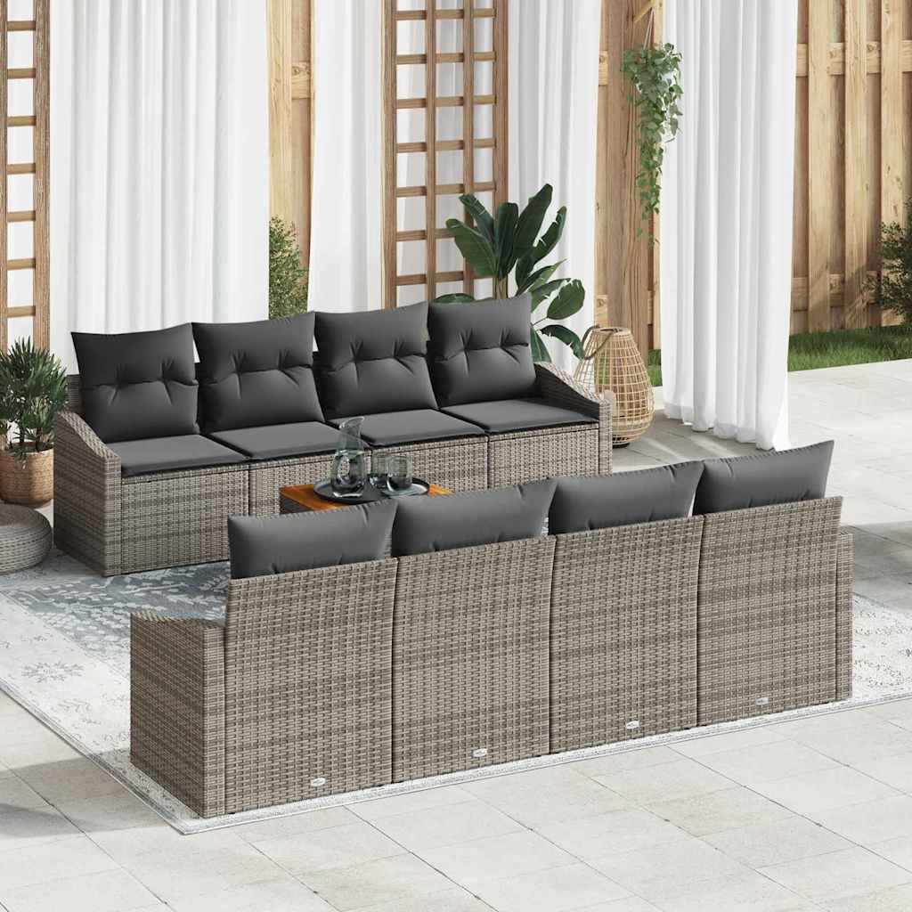 Tuinbankenset met opslag 9 pcs Grijs poly rattan is nu te koop bij PeponiXL, paradijselijk wonen!