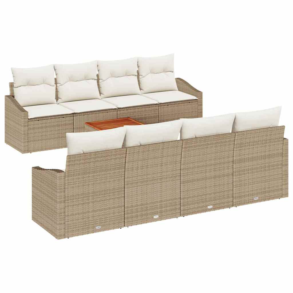 Tuinbankenset met opslag 9 pcs Beige en Crème poly rattan is nu te koop bij PeponiXL, paradijselijk wonen!