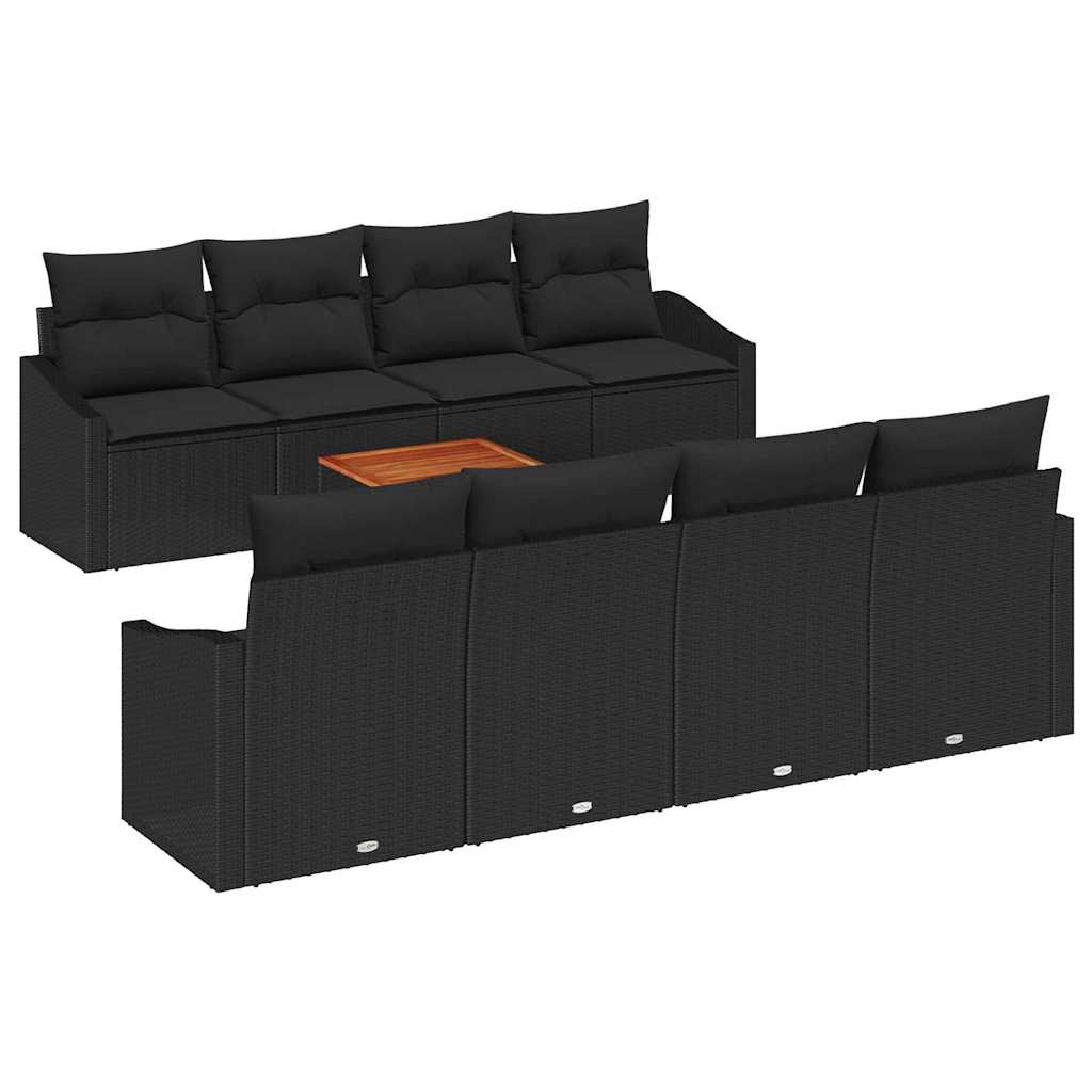 Tuinbankenset met opslag 9 pcs Zwart poly rattan is nu te koop bij PeponiXL, paradijselijk wonen!
