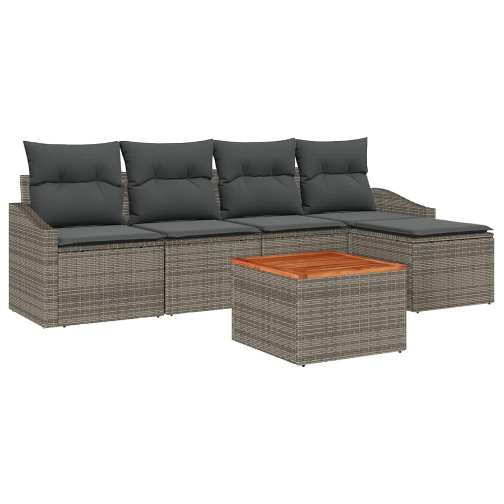 Tuinbankenset met opslag 6 pcs Grijs poly rattan is nu te koop bij PeponiXL, paradijselijk wonen!