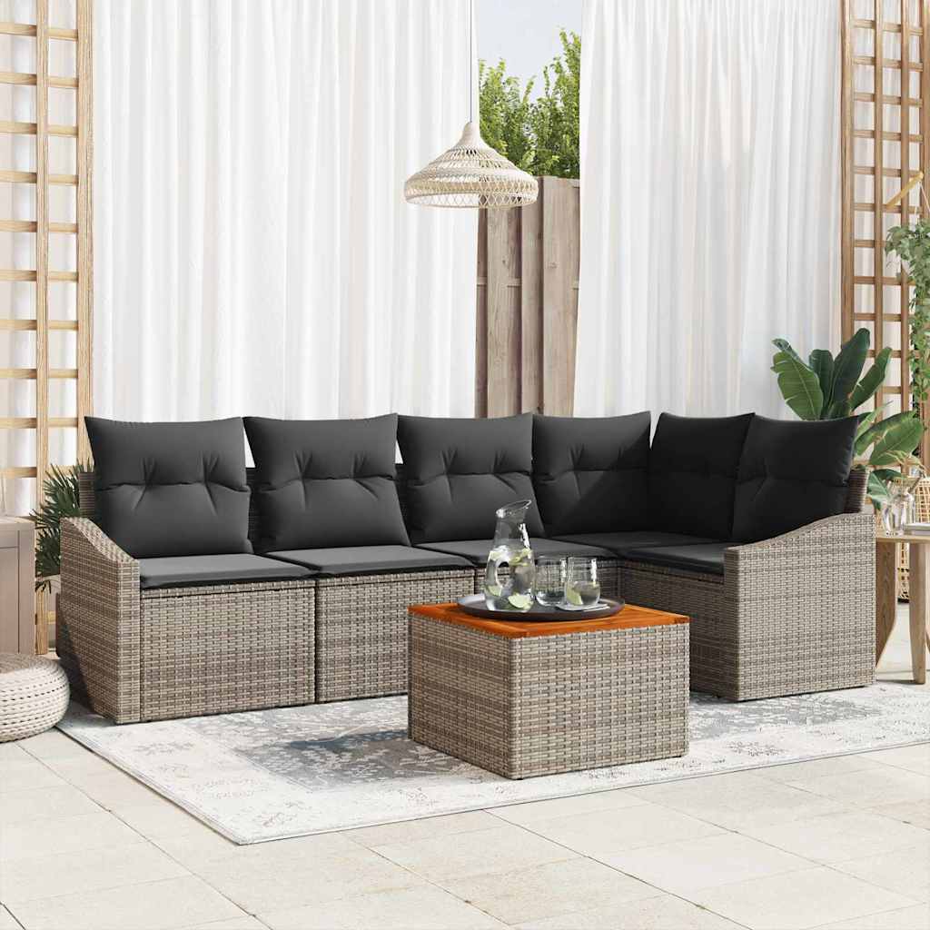 Tuinbankenset met opslag 6 pcs Grijs poly rattan is nu te koop bij PeponiXL, paradijselijk wonen!