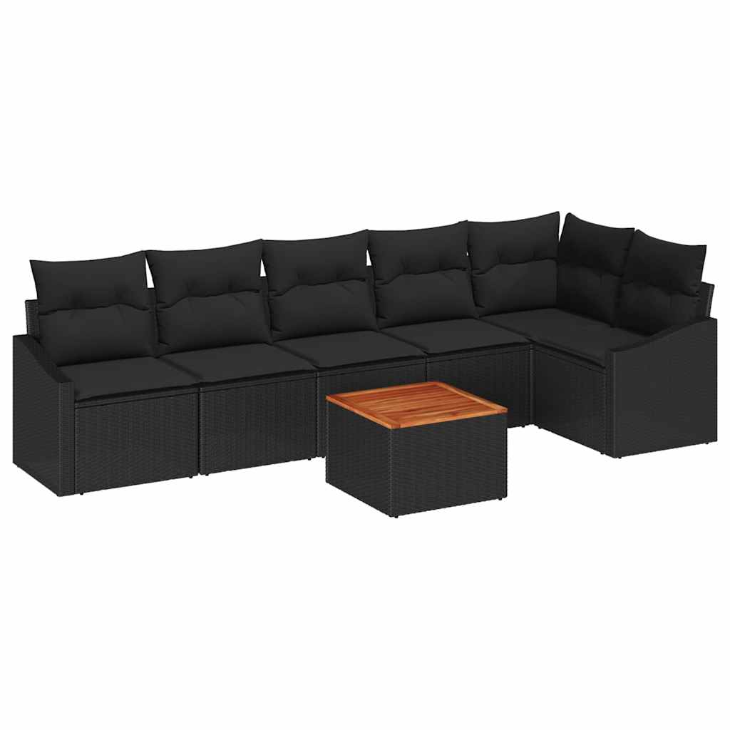 Tuinbankenset met opslag 7 pcs Zwart poly rattan is nu te koop bij PeponiXL, paradijselijk wonen!
