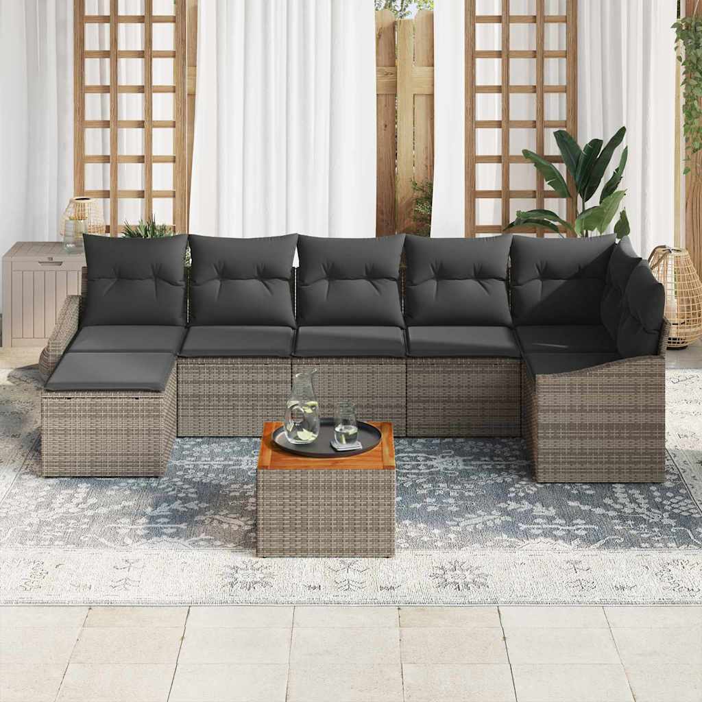 Tuinbankenset met opslag 8 pcs Grijs poly rattan is nu te koop bij PeponiXL, paradijselijk wonen!