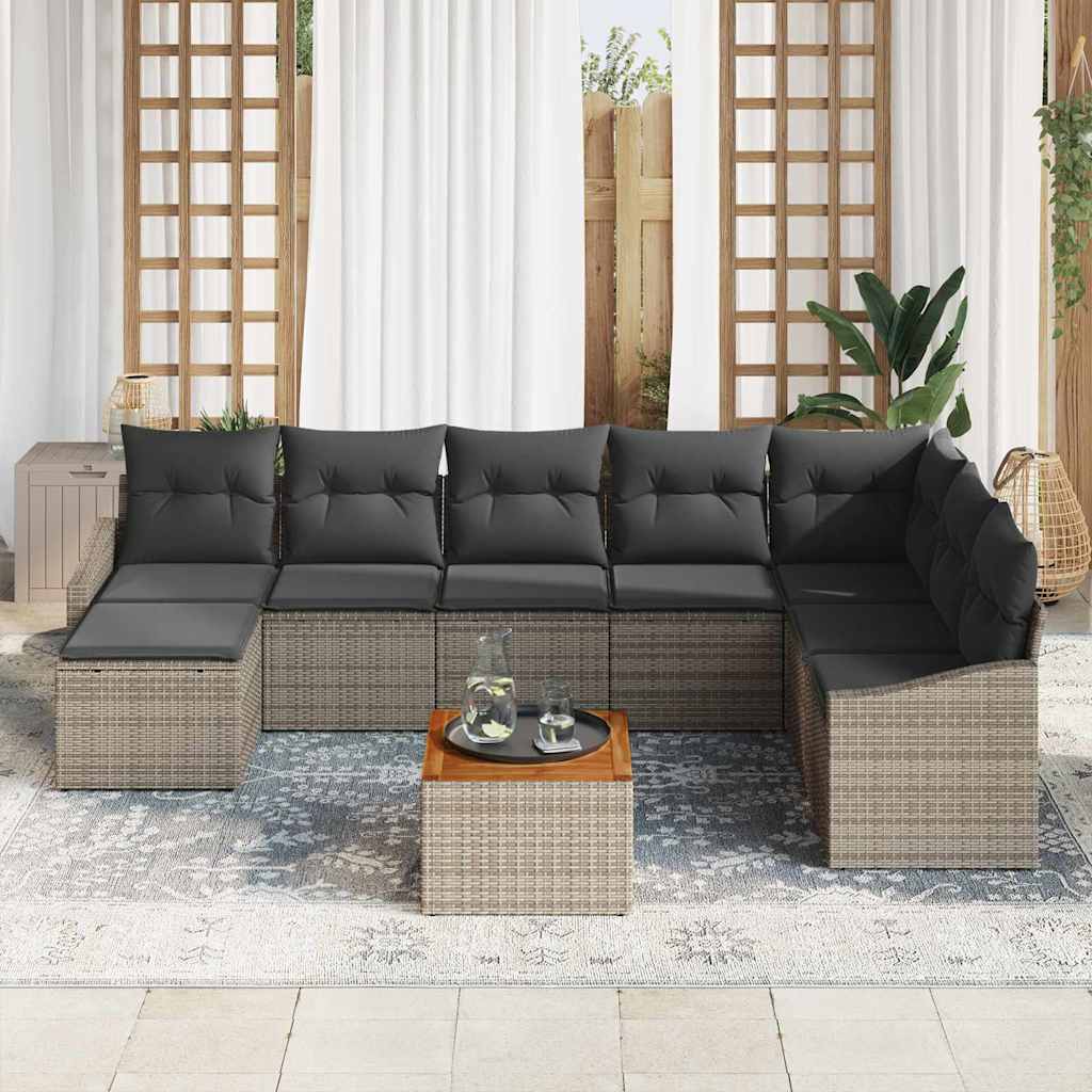 Tuinbankenset met opslag 9 pcs Grijs poly rattan is nu te koop bij PeponiXL, paradijselijk wonen!