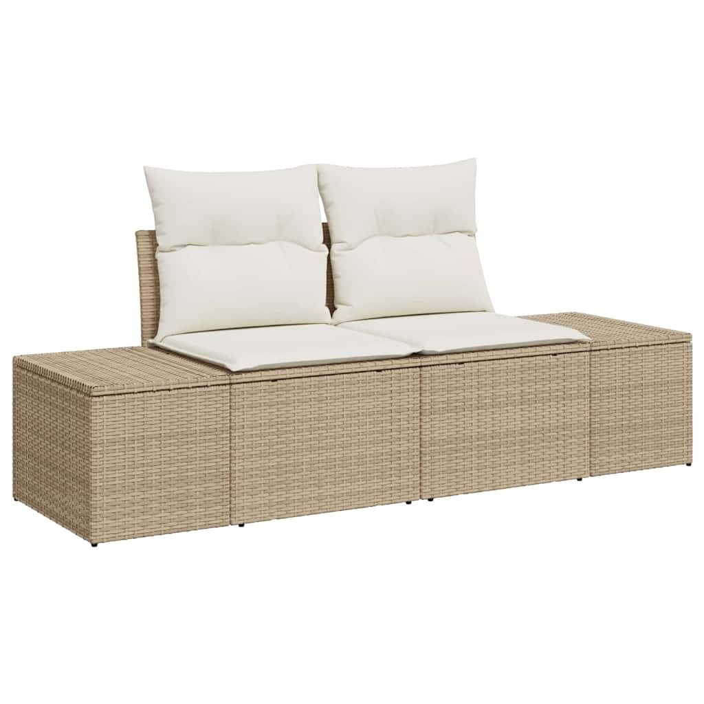 Tuinbankenset met opslag 7 pcs Beige en Crème poly rattan is nu te koop bij PeponiXL, paradijselijk wonen!