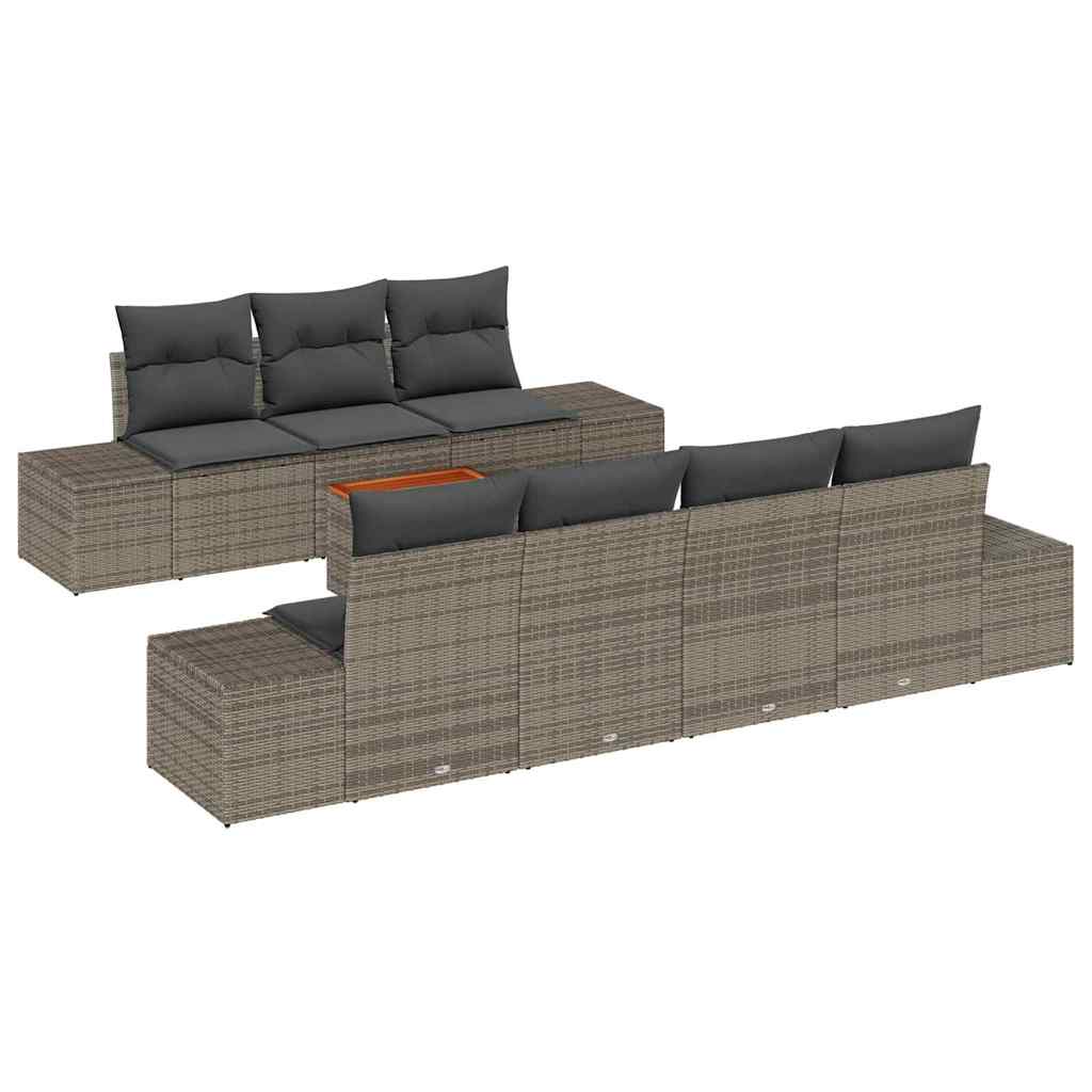 Tuinbankenset met opslag 8 pcs Grijs poly rattan is nu te koop bij PeponiXL, paradijselijk wonen!