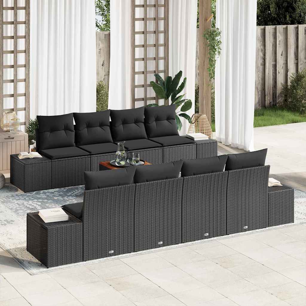 Tuinbankenset met opslag 9 pcs Zwart poly rattan is nu te koop bij PeponiXL, paradijselijk wonen!