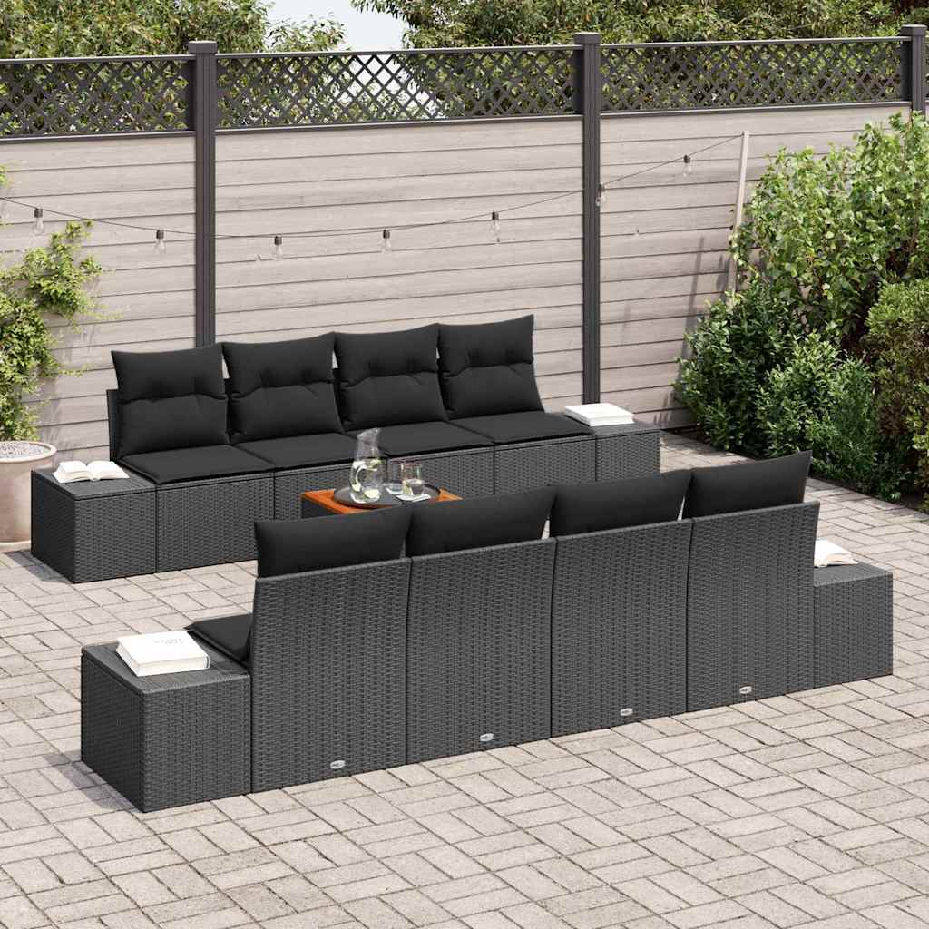 Tuinbankenset met opslag 9 pcs Zwart poly rattan is nu te koop bij PeponiXL, paradijselijk wonen!