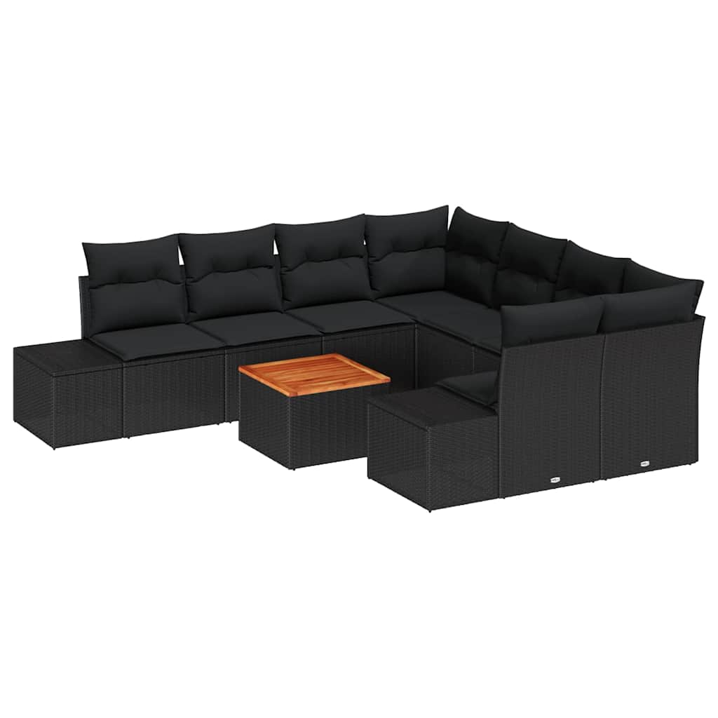 Tuinbankenset met opslag 9 pcs Zwart poly rattan is nu te koop bij PeponiXL, paradijselijk wonen!