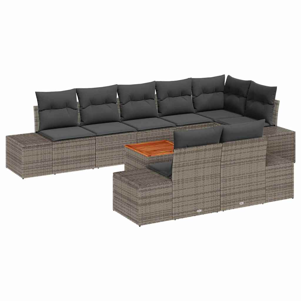 Tuin Sofa Set met opslag 9 pcs Grijs is nu te koop bij PeponiXL, paradijselijk wonen!