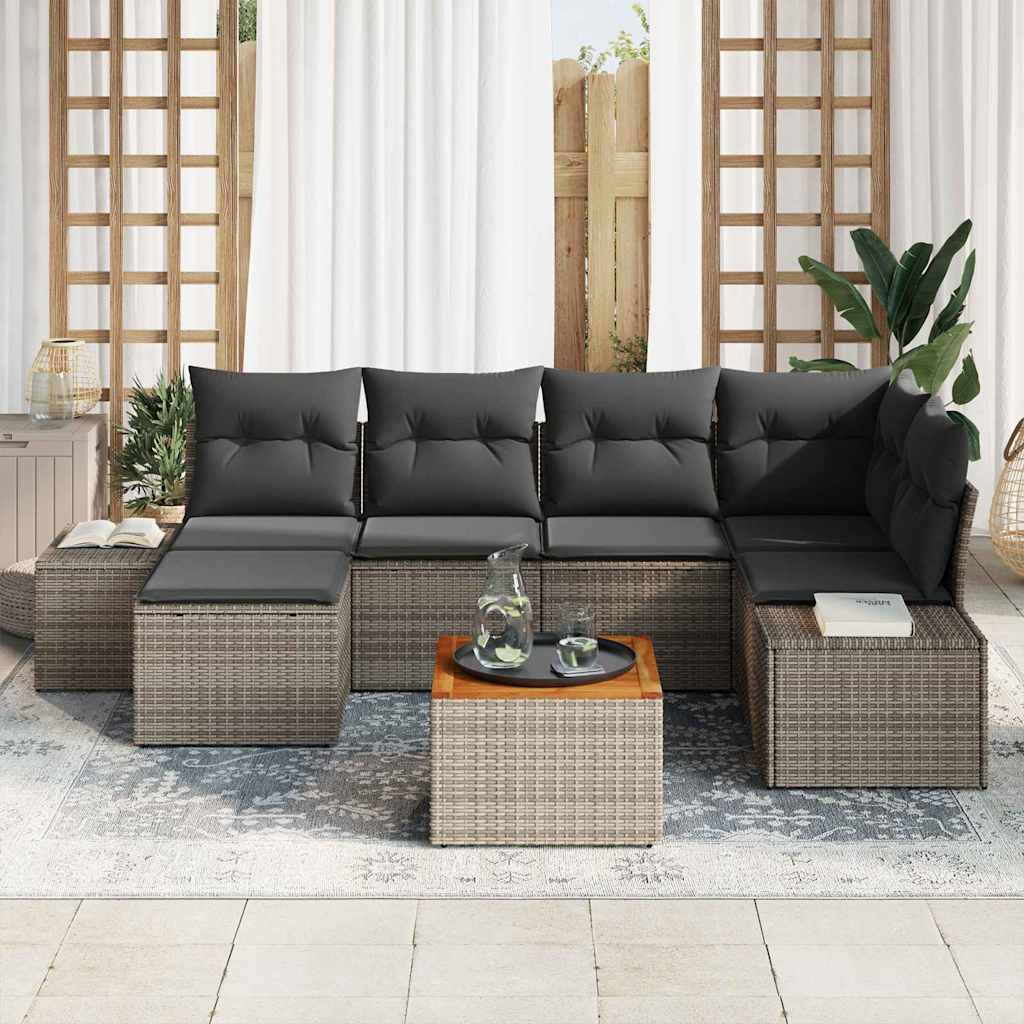 Tuin Sofa Set 7 pcs Grijs is nu te koop bij PeponiXL, paradijselijk wonen!