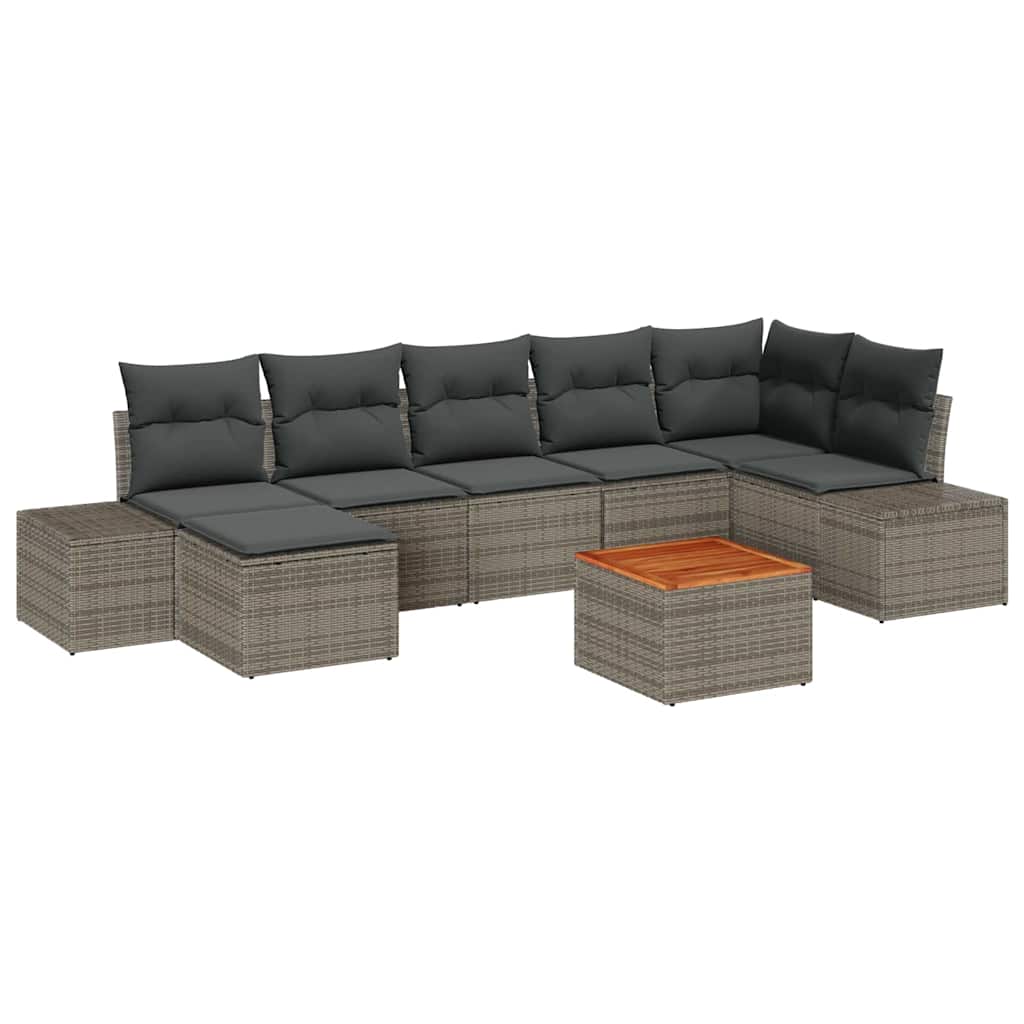 Tuin Sofa Set 8 pcs Grijs is nu te koop bij PeponiXL, paradijselijk wonen!