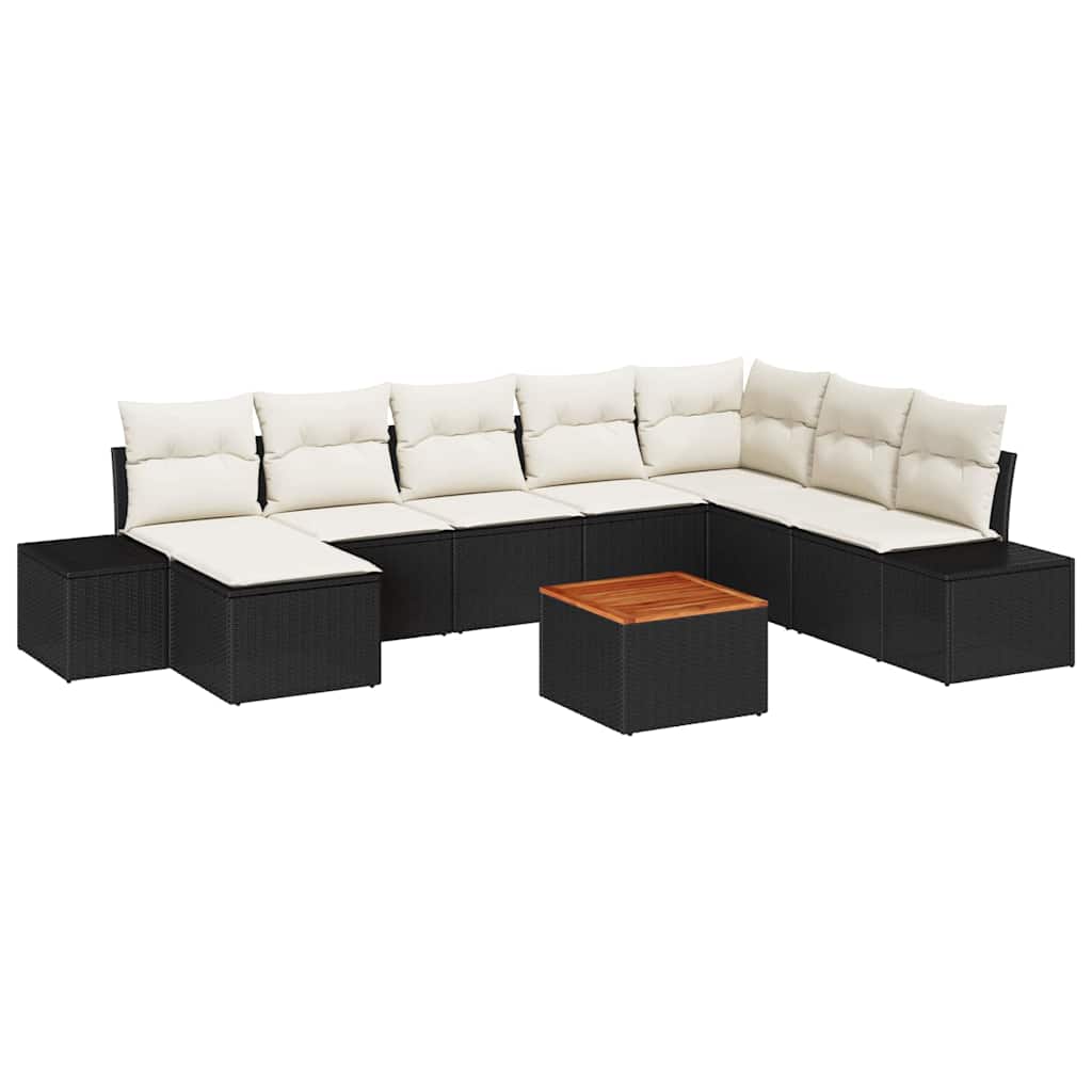Tuin Sofa Set 9 pcs Zwart en wit is nu te koop bij PeponiXL, paradijselijk wonen!