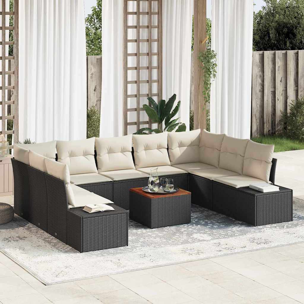 Tuin Sofa Set 10 pcs Zwart en wit is nu te koop bij PeponiXL, paradijselijk wonen!