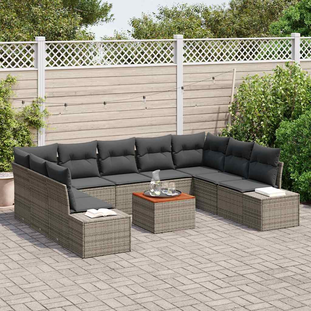 Tuin Sofa Set 10 pcs Grijs is nu te koop bij PeponiXL, paradijselijk wonen!