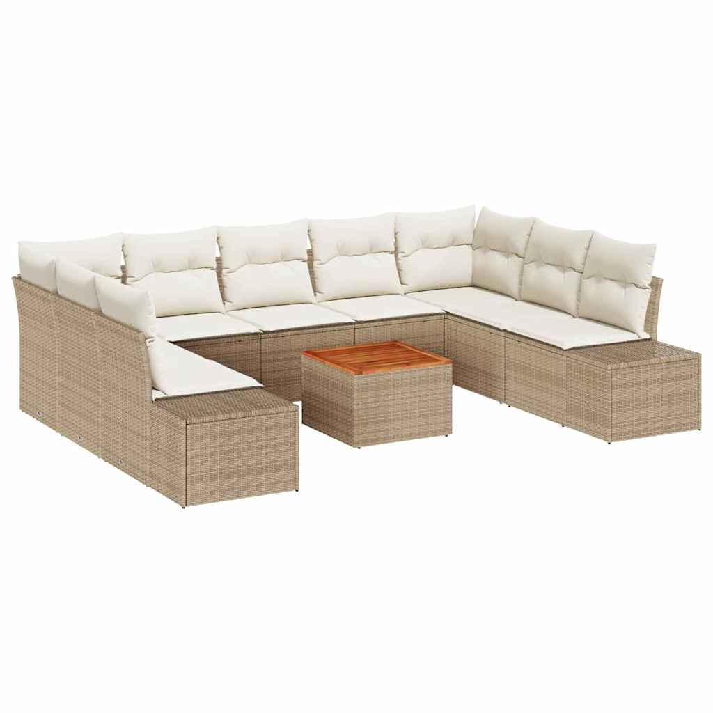 Tuin Sofa Set met opslag 10 pcs Beige en wit is nu te koop bij PeponiXL, paradijselijk wonen!