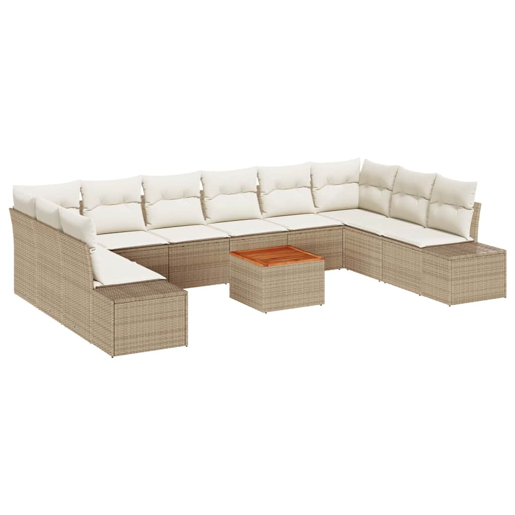 Tuin Sofa Set met opslag 11 pcs Beige en wit is nu te koop bij PeponiXL, paradijselijk wonen!