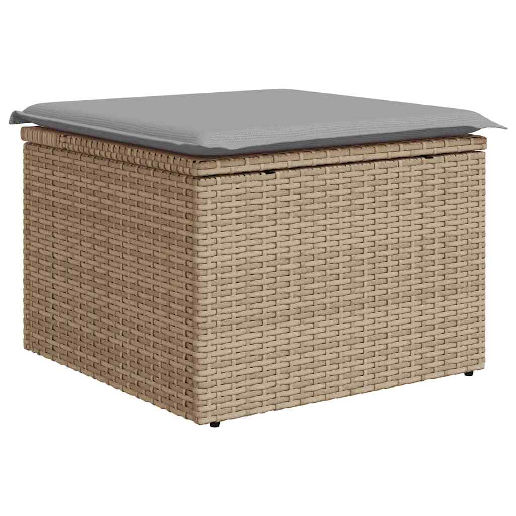Tuinbankenset met kussen 6 pcs Beige en Licht Grijs Polyrattan is nu te koop bij PeponiXL, paradijselijk wonen!