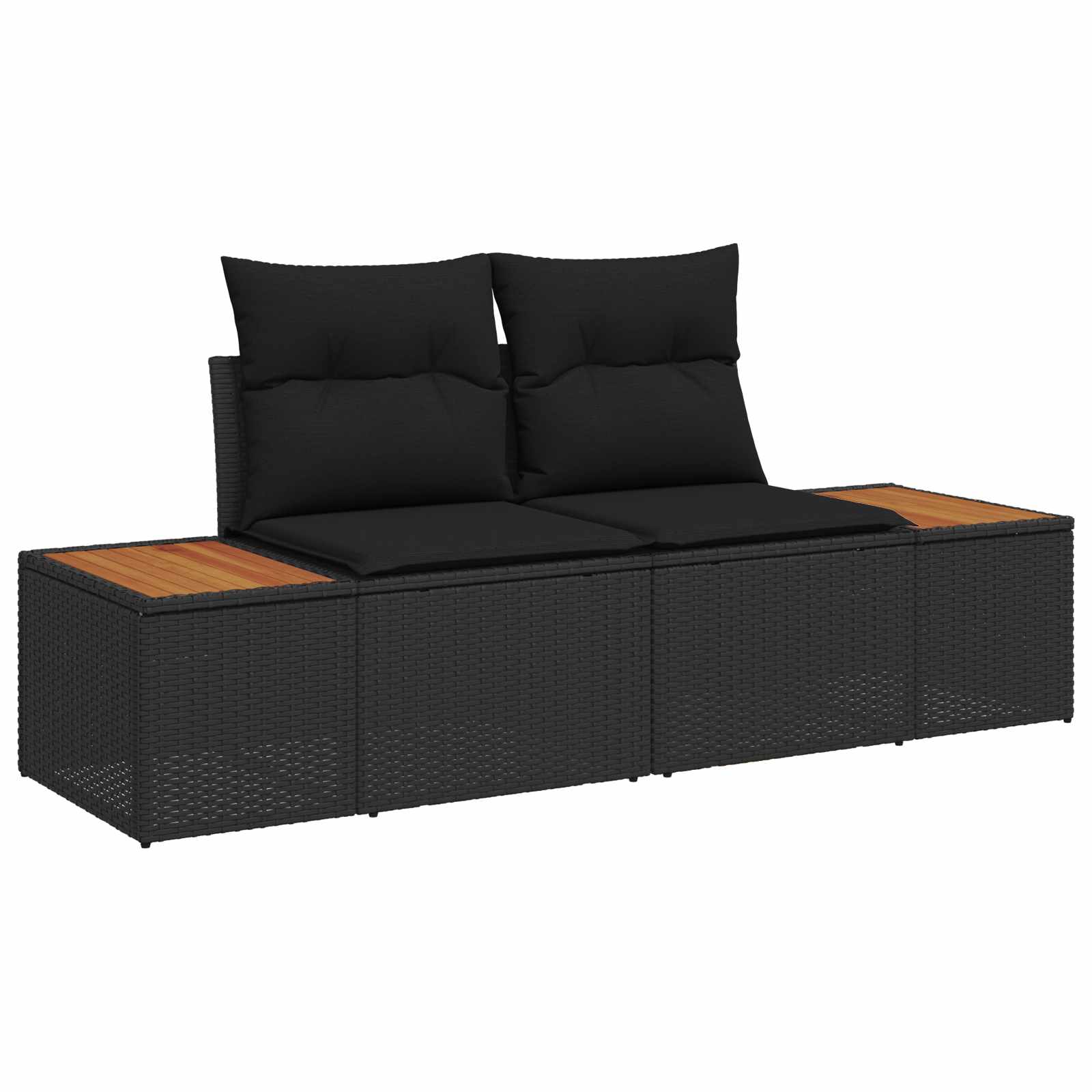 Tuin Sofa Set met kussen met opslag 6 pcs Zwart Poly riet is nu te koop bij PeponiXL, paradijselijk wonen!
