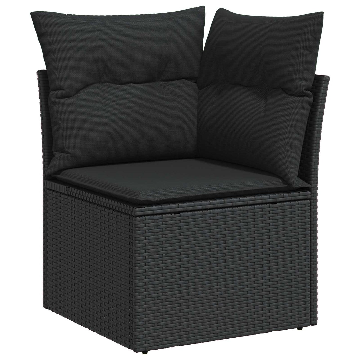 Tuin Sofa Set met kussen met opslag 6 pcs Zwart Poly riet is nu te koop bij PeponiXL, paradijselijk wonen!